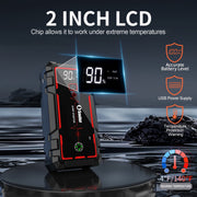 Soulor CY20 Car Jump Starter, 3000A Peak Current, 8000mAh Lithium Battery, Portable Power Bank with Dual USB Fast Charging and Emergency LED Light