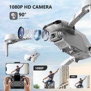 4DRC 4D-F10 F10 RC Quadcopter Drone, Foldable w/1080P HD Dual Cameras, 120 Wide-Angle, Silver White