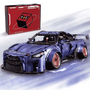 QOQ 1:10 Scale DIY Racing Car Building Blocks Collectible Supercar Kit, Purple, 2389 Pieces - Theme: Sport