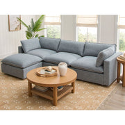 Better Homes & Gardens Weston Cloud Modular Sectional Sofa, Heathered Blue (Box 4 of 4 Ottoman)