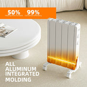 BREEZEHEAT AH002-800 800W Panel Heater - Electric Wall/Freestanding Aluminium Radiator with LED Display, Adjustable Thermostat, Timer & Safety Protection