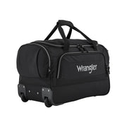 Wrangler 21 Deluxe Rolling Travel Duffel, Black, 900 Denier Polyester, Telescopic Handle, In-Line Skate Wheels, WR-23021-001