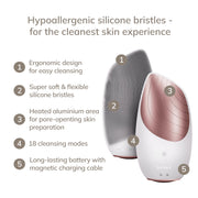 GESKE SmartAppGuided Sonic Thermo Facial Brush, 6-in-1 Multifunctional Skincare Device with Thermal Warming and Youthful Glow Massage, Rechargeable, Gray, GK000086SL02