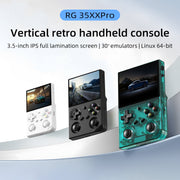 Anbernic RG 35XXPro Handheld Game Console, Linux System, 3.5-Inch IPS Display, Dual Joysticks, WiFi Bluetooth, Transparent Teal