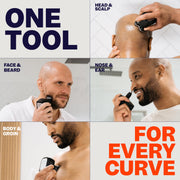 Freebird FlexSeries Pro Electric Shaver Kit, Cordless Rechargeable Waterproof Head & Body Shaver with Rotary Blades, Wet/Dry Use, 90-Minute Battery