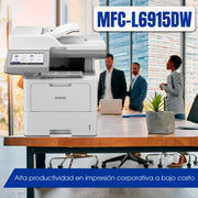Brother MFC-L6915DW Wireless Laser Multifunction Printer, Monochrome, Copier, Fax, Scanner, 52 ppm, 1200 x 1200 dpi, Automatic Duplex