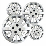 Fuel Rider FRHC-3285-15SL Set of 4 15 Inch Silver Screw-On Hubcaps, 12 Spoke, Compatible with 2005-2010 Chevrolet Cobalt Standard Steel Wheels