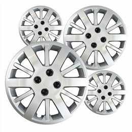 Fuel Rider FRHC-3285-15SL Set of 4 15 Inch Silver Screw-On Hubcaps, 12 Spoke, Compatible with 2005-2010 Chevrolet Cobalt Standard Steel Wheels
