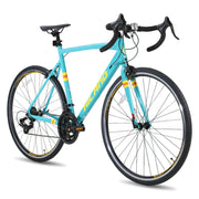 Hiland W-HIR018gr-L Shimano 14 Speeds Aluminum Road Bike, Green 57cm