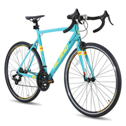 Hiland W-HIR018gr-L Shimano 14 Speeds Aluminum Road Bike, Green 57cm
