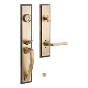 Signature Hardware 552085AB MNG-EXTR-5002- Brass Entry Door Set - No Backset - Left Hand - Antique Brass