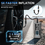AVAPOW HY09 ordless Tire Inflator, 180 PSI Portable Air Compressor w/Digital Pressure Gauge