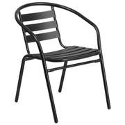 Flash Furniture TLH-017C-BK-GG Metal Restaurant Stack Chair with Aluminum Slats Multiple Colors