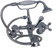 Barclay 4601-MC-CP Rim-Mounted Tub Faucet with Hand Shower, Cross Handles and 5-Inch Spout