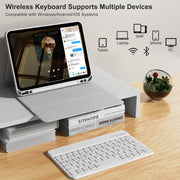 KVTVOU Keyboard Case for iPad A16 11 Inch 2025 and 10th Generation 10.9 Inch 2022, Detachable Wireless Bluetooth Keyboard Cover with Pencil Holder, Gray