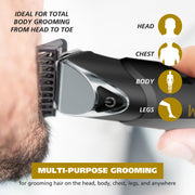 Wahl 3024864 Manscaper Black Ops Rechargeable Trimmer for Men, Waterproof, 4x Closer, Rubber Grip