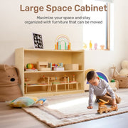 Sweet Time 2 Shelves Bookshelf Kids Toy Storage Organizer Wooden Cabinet for Playroom Classroom