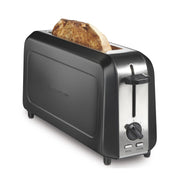 Hamilton Beach 2-Slice Long Slot Toaster, Extra-Wide 10-Inch Slot, Bagel Function, Toast Boost, 7 Shade Settings, Black, 22989