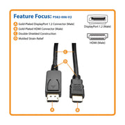 Tripp Lite DisplayPort 1.2 to HDMI Male-to-Male Adapter Cable, 6 ft, 4K UHD, P582-006-V2