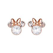 Jacmel 14k Minnie Mouse Sterling Silver 14KT Gold Plated Earrings with Crystal Accents for Girls and Tweens