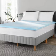 Mainstays 00015362 2'' Blue Swirl Memory Foam Mattress Topper, King