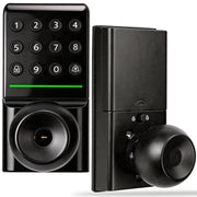 Blacksmith 37045 Electronic Door Lock with Knob Handle, Black