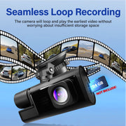 Zymise Dash Cam Front and Rear, 1080P Full HD, Bluetooth, Built-in Wi-Fi, Night Vision with Infrared LEDs, GPS Navigation, 24-Hour Parking Mode
