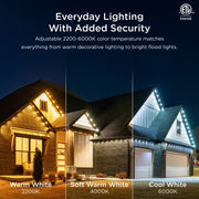 Enbrighten 84824 50ft Wi-Fi Eternity Lights, Permanent Outdoor Lights, 36 LEDs, White