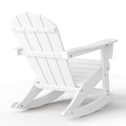 Westintrends Malibu Outdoor White Rocking Adirondack Chair Poly Lumber Durable Weather-Resistant WWT00162