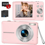 ACTITOP camera 1080P 44MP 16x Digital Zoom Kids Digital Camera, Pink