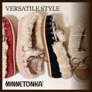 Minnetonka Moccassin Ultimate Sheepskin Slipper for Women, Tan, Indoor Outdoor Durable Sole, Size 8, 1374122