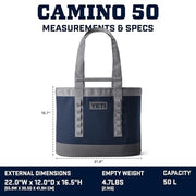 YETI Camino 50 Utility Tote Bag, Waterproof ThickSkin Shell, Deployable Internal Dividers, Molded Base, Wetlands Camo