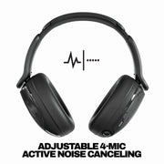 Skullcandy Hesh 540 ANC Wireless Over-Ear Headphones, Active Noise Cancelling, THX Spatial Audio, Black, S6HAW-T740