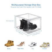 Mainstays 24909 3 Pack Stackable Clear Glossy Plastic Drop Front Shoe Organizer, Adult Size, 1 Tier