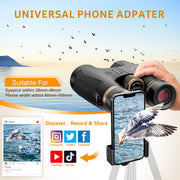 BNISE HD 10x42 Binoculars with SMC Optical System, 10x Magnification, 42mm Lens, BAK-4 Roof Prisms, Vintage Metallic Focus Wheel, Black, Y145930