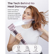 RACCOMB 5 in 1 Hot Air Styler Hair Styling Tool, Dual Voltage, Ionic Anti-Frizz, Purple, with Travel Bag, HH06-HB04PUEUS