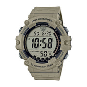 Casio Large LCD Digital Wristwatch Adult Mens (Beige)