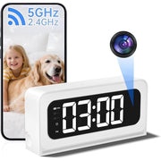 Picturesky Smart Clock Camera Wireless Security Camera 2K HD, Dual-Band 5G & 2.4G WiFi, AI Human Detection, Full-Color Night Vision, Two-Way Audio, White