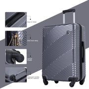 Tripcomp TC2000Dark Luggage 3 Piece Set, Dark Grey