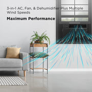 TCL W10W92-B4 10,000 BTU Smart Window Air Conditioner, Fan & Dehumidifier, 450 Sq. Ft., Remote Control, Black
