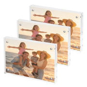 Sindcom 4x6 Acrylic Picture Frames 3 Pack, Frameless Clear Double-Sided Magnetic - Material: Acrylic