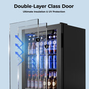 Simzlife Beverage Refrigerator Cooler, 2.6 Cu Ft, 100 Can Capacity, Black, BR-95