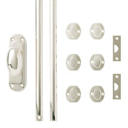 Signature Hardware Odette 72 Inch Tall Window Cremone Security Bolt, Polished Nickel, Solid Brass