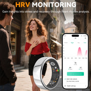 Hivisuals MUMUCREAM Mart Fitness Tracking Ring, Sleep Monitor, 5-Day Battery, Gold, Size 8