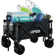 Upgo JH005BLACK 200L Collapsible Foldable Wagon with 350lbs Weight Capacity, Black