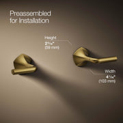 Kohler Occasion Wall-Mount Bathroom Sink Faucet Lever Handle Trim, Vibrant Brushed Moderne Brass, T27013-4-2MB