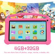IWEGGO Q1K Android 12 Kids Tablet, 7 Inch IPS Touch Screen, 4GB RAM, 32GB Storage Expandable to 512GB, Quad-Core 1.6GHz Processor, Dual Camera, Pink