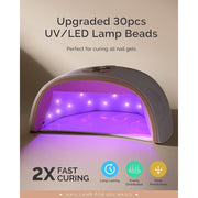 MelodySusie PLUS30G Rechargeable UV LED Nail Lamp, 48W, Cordless with 3 Timer Settings, Pink