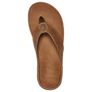 OluKai Tuahine Toe Post Sandals for Men - Toffee/Toffee - 13M