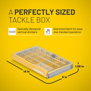 Plano Edge Master Jig Bladed Fishing Tackle Box, Waterproof with Rust Prevention, Transparent Yellow, 14x9x1.88 in, PLASE600